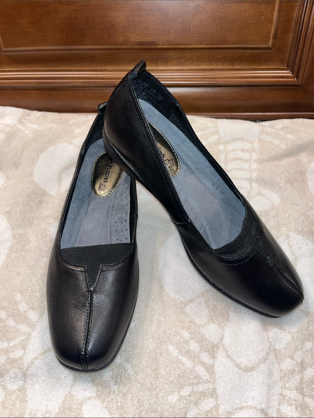 Hush Puppies HPO Flex WaveReflex Women's Black Leather Slip-On Shoes, size 7.5